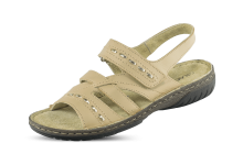 Ladies' flat sandals with elastic and velcro