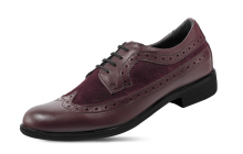 Ladies' shoes from nappa and suede in burgundy color