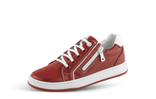 Детски спортни обувки с цип в червена напа
