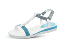 Ladies' sandals in blue and white