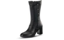 Black ladies' boots with zipper and high heel