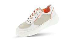 Ladies' sports shoes in white and orange colours