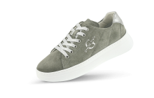 Ladies' sports shoes in gray suede leather