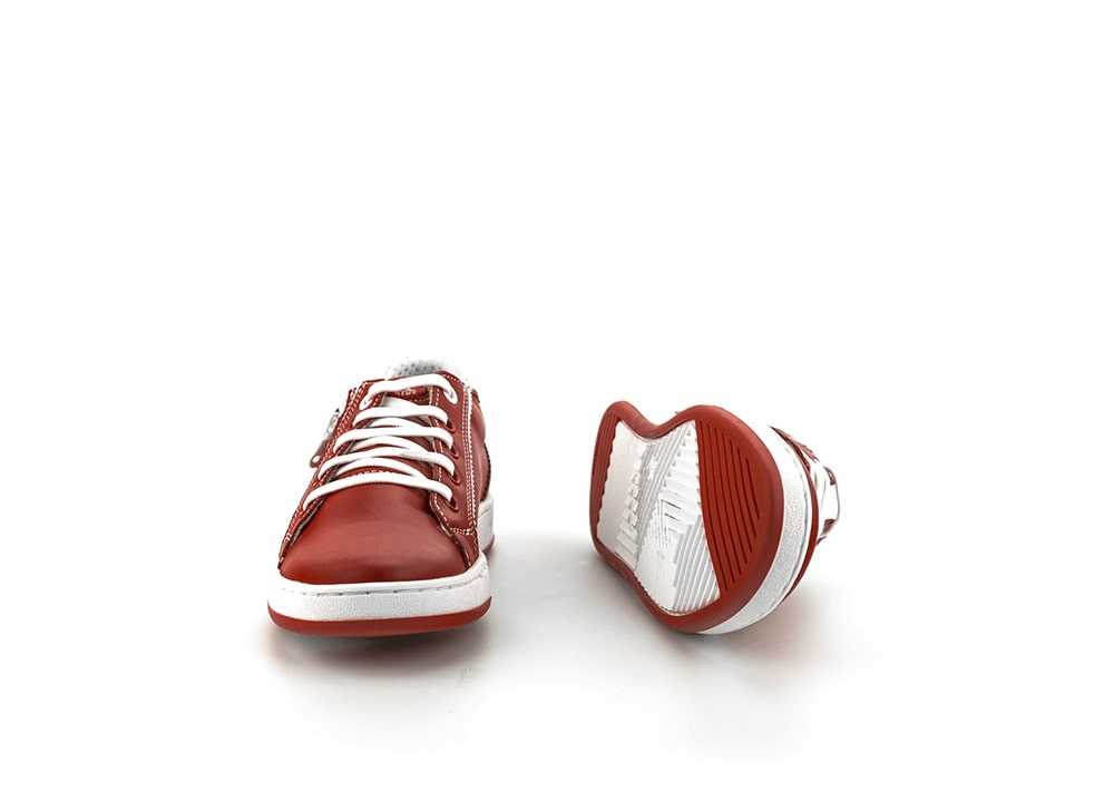 Детски спортни обувки с цип в червена напа 360° placeholder image