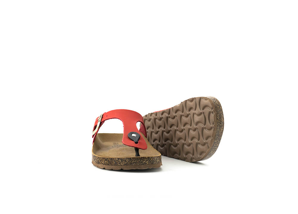 Ladies' slippers in red color 360° Image