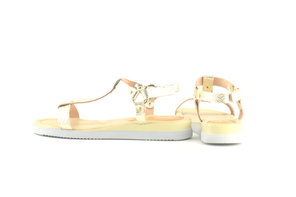 Ladies golden sandals Women s leather shoes Gracia Style