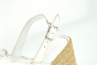 Ladies' white sandals with wedge heel sole Thumb