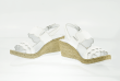 Ladies' white sandals with wedge heel sole Thumb