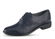 Ladies shoes with perforation in dark blue color Thumb 360 °