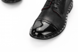 Дамски елегантни обувки в черна напа и черен лак Thumb