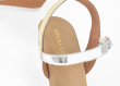 Ladies' sandals in beige and silver Thumb