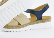 Ladies' sandals in beige and blue colour Thumb