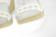 Ladies' white sandals with wedge heel sole Thumb