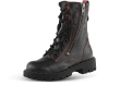 Black children's boots with zips and shoelaces Thumb 360 °