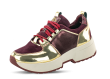 Ladies' sport shoes in burgundy with gold elements Thumb 360 °