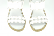 Ladies' white sandals with wedge heel sole Thumb