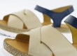 Ladies' sandals in beige and blue colour Thumb