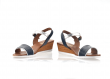 Ladies' sandals in blue and beige Thumb