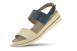Дамски сандали в син и бежов цвят Thumb 360 °