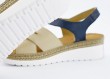 Ladies' sandals in beige and blue colour Thumb