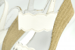 Ladies' white sandals with wedge heel sole Thumb