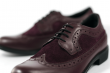 Ladies' shoes from nappa and suede in burgundy color Thumb