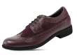 Ladies' shoes from nappa and suede in burgundy color Thumb