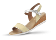 Ladies' sandals in beige and silver Thumb 360 °