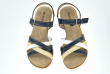 Dark blue ladies' sandals with white sole Thumb