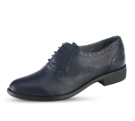 Ladies shoes with perforation in dark blue color