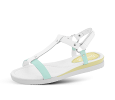 Ladies' sandals in blue and white