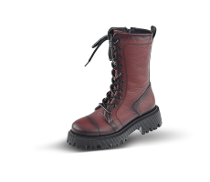 Ladies' burgundy ankle-boots