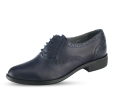 Ladies shoes with perforation in dark blue color