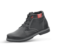 Children's chukka boots made from black grained leather