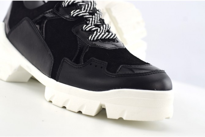 Ladies' sneakers made from black suede