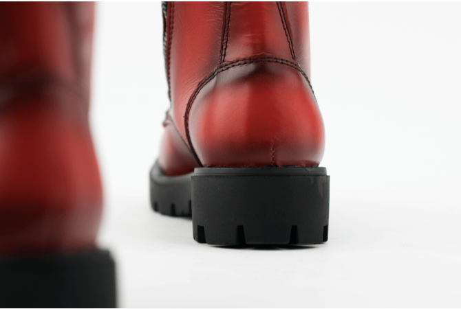 Kids' boots with a zipper and laces in claret