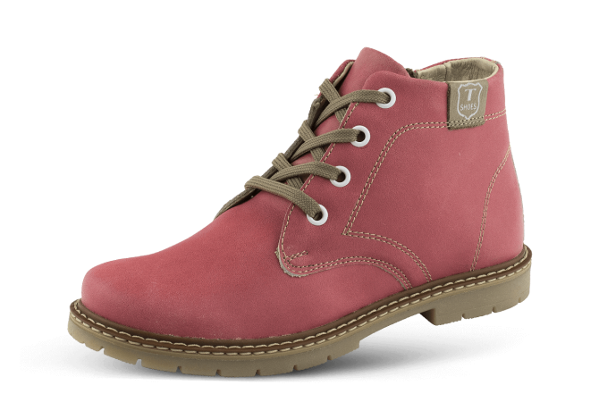 Children's boots from pink nappa