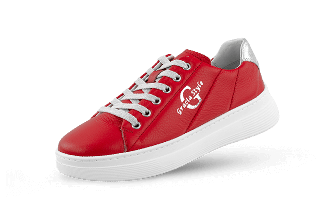 Ladies' red sports shoes