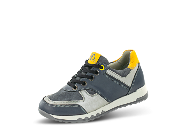 Kids' sneakers in grey and yellow colour