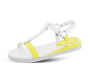 Дамски сандал в бяла и жълта напа Color: Бял Price: 31.00BGN