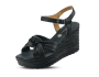 Черни дамски сандали с клиновиден ток Цвят: Черен Цена: 36.00лв.